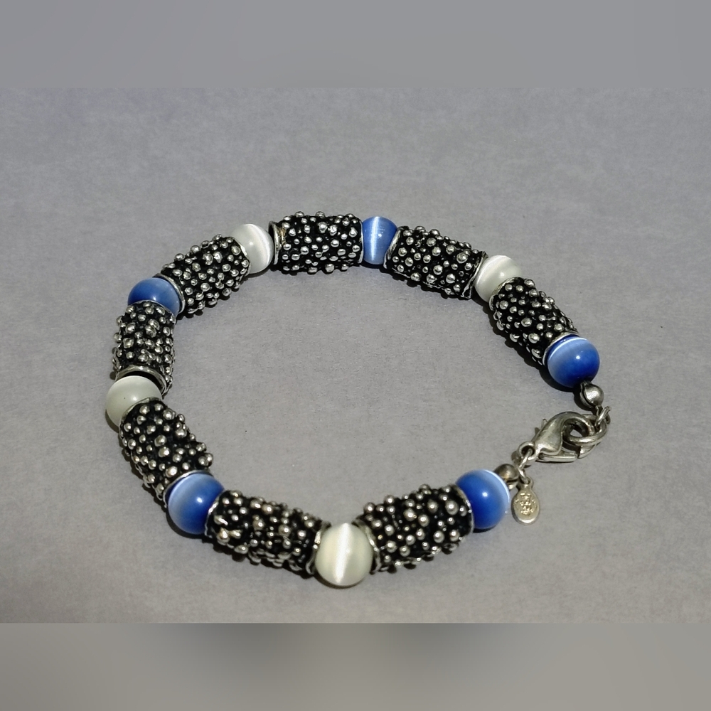 1990's Premier Designs Blue Tigers Eye Moroccan Style Bracelet